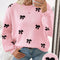 Franclia 2024 New Autumn Winter Fashionable Designer Bow Decor Casual Pullover Sweater