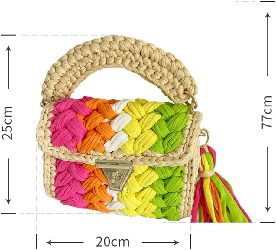 Handwoven Chunky Yarn Crochet Tote Bag for Women - Crossbody Shoulder Bag with DIY Knot Design